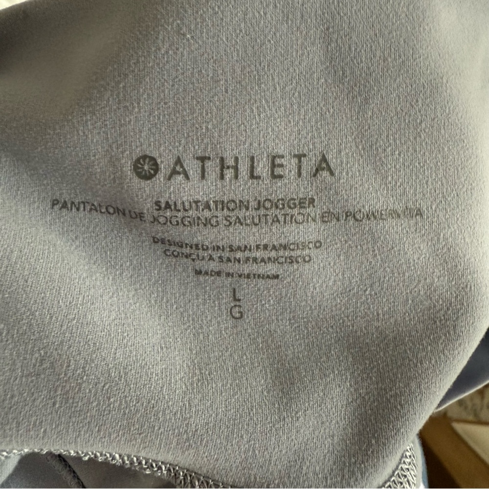 Athleta light blue Lightweight Joggers | Travel Lounge Active Pants L - Picture 3 of 6